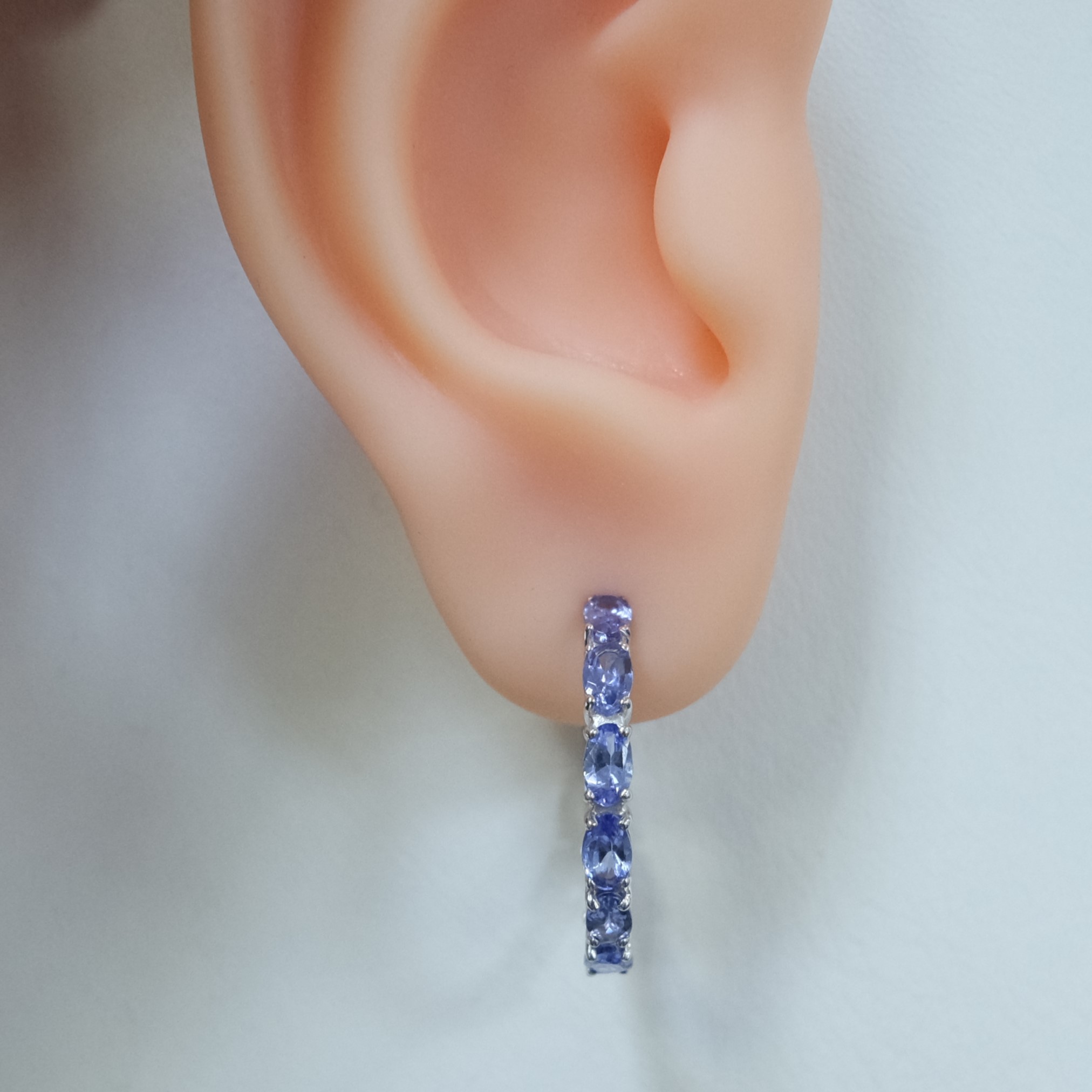Серебряные серьги с танзанитами